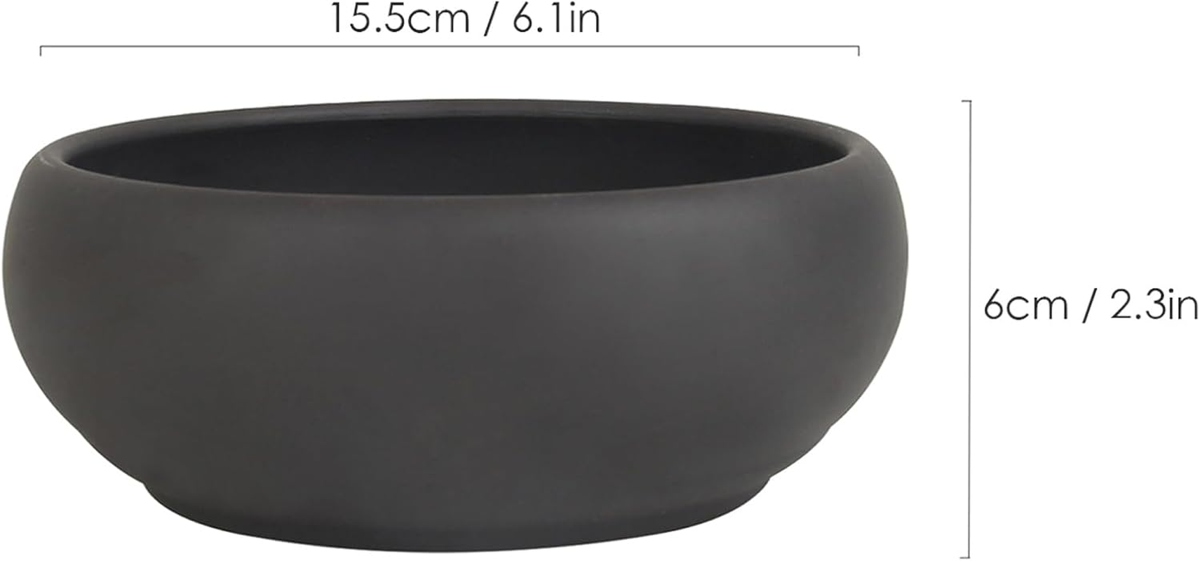 Happy Bonsai Pot 6" Unglazed round Ceramic Succulent Planter + Drainage Screen image number 3