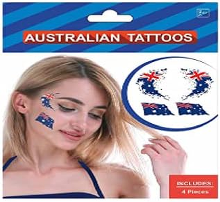 Boutique Retailer Australian Flag Face Temporary Tattoos (4 Pieces Set)