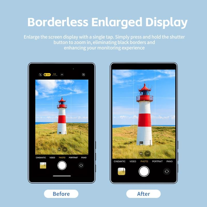 SHIMBOL CP5 Lite Selfie Monitor Screen,Magnetic Phone Vlog Selfie Monitor Screen for Phone Rear Camera for Live Stream Tiktok,Compatible with Ios Android,White Case image number 1