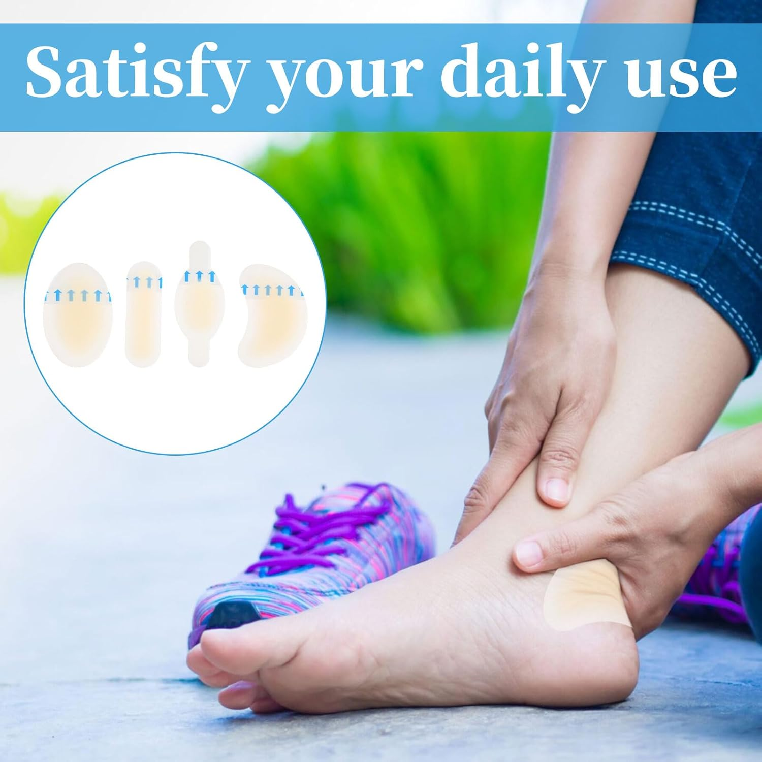 Bandaids, 20 Pcs Blister Band Aid, Hydrocolloid Bandages, Adhesive Bandages for Foot, Toe, and Heel Blister Prevention and Recovery (4 Styles), Prevention for Long Walks image number 1