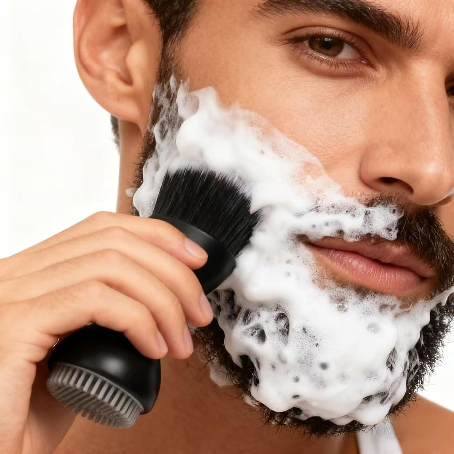 Double-Ended Silicone Face Scrubber Facial Cleansing Brush Face Brushes Exfoliator Scrubber Foundation Brush for Wowen&Men-Pink - Black image number 2