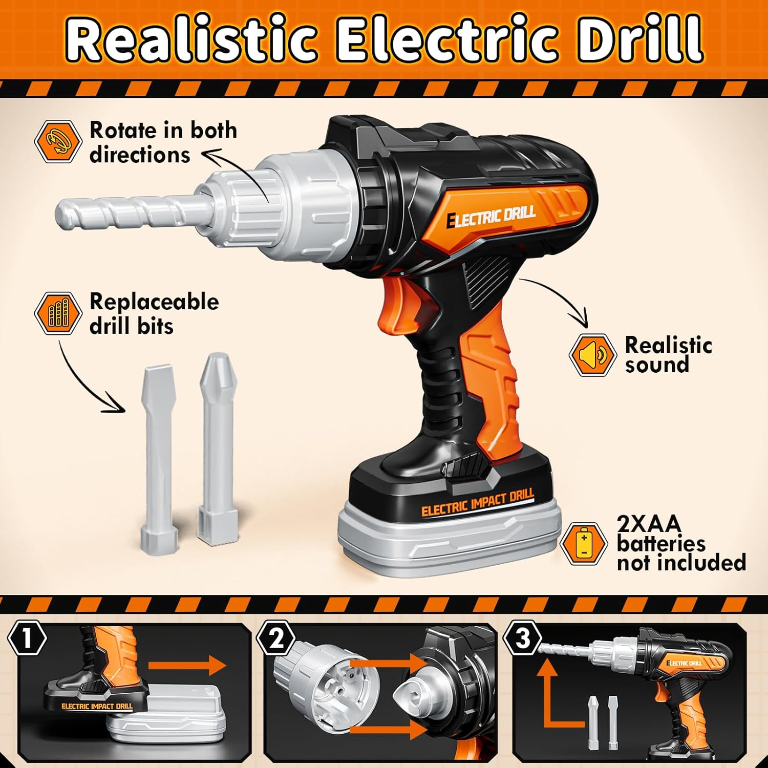 Kidbloom Kids Tool Set with Tool Belt, 50 PCS Tool Box with Drill Toy, Construction Tool Toys, Toys for 3 4 5 Year Old Boys Girls Gifts