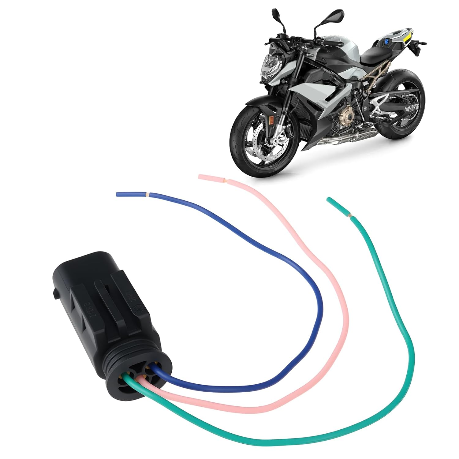 YINETTECH 2Pcs 12V Navigation Additional Device Adapter Plug Cable Compatible with BMW S1000R S1000RR S1000XR
