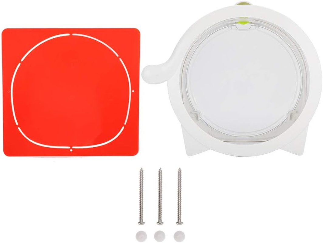 Cat Shaped Pet Door Easy Install Plastic Kitty Passage in Out Freedom for Cats White Cat Flap with Rotate Switch Perfect for Home & Apartment Pet Owners image number 1