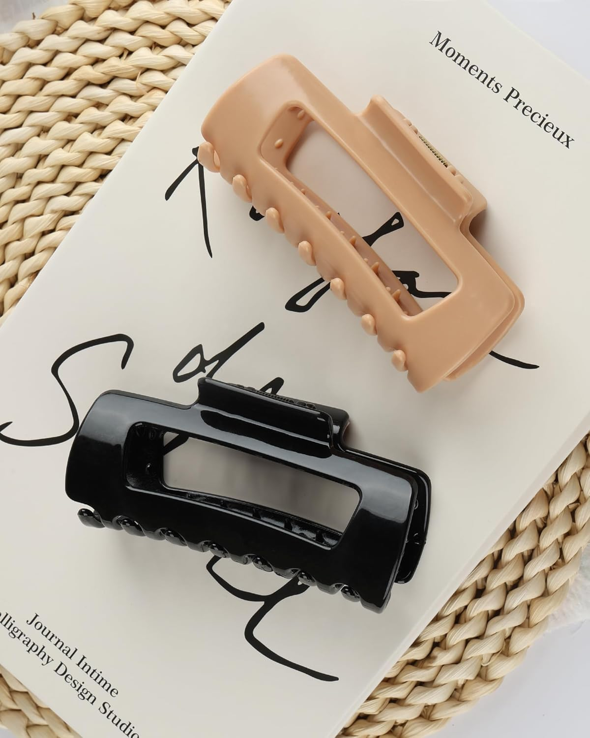 Lulir Soft Hair Claw Clip,Cloud Hair Claw Clips Women,Flexible Lightweight,Cosy Cloud Hair-Pin for Women,Strong Hold Non-Slip for Thick or Fine Hair,Suitable for Women, Girlfriend (Black + Coffee)