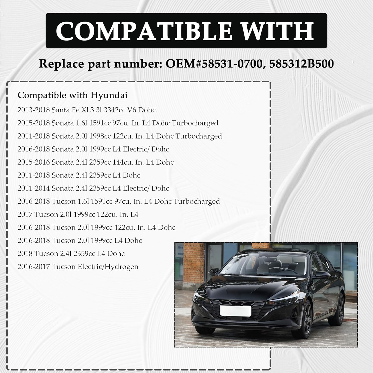 Car Brake Fluid Cap,Durable Master Cylinder Cap Compatible with Hyundai Accent Azera Elantra Kia Optima,Brake Reservoir Cap Car Accessories Replacement OEM#58531-07000,585312B500 image number 5