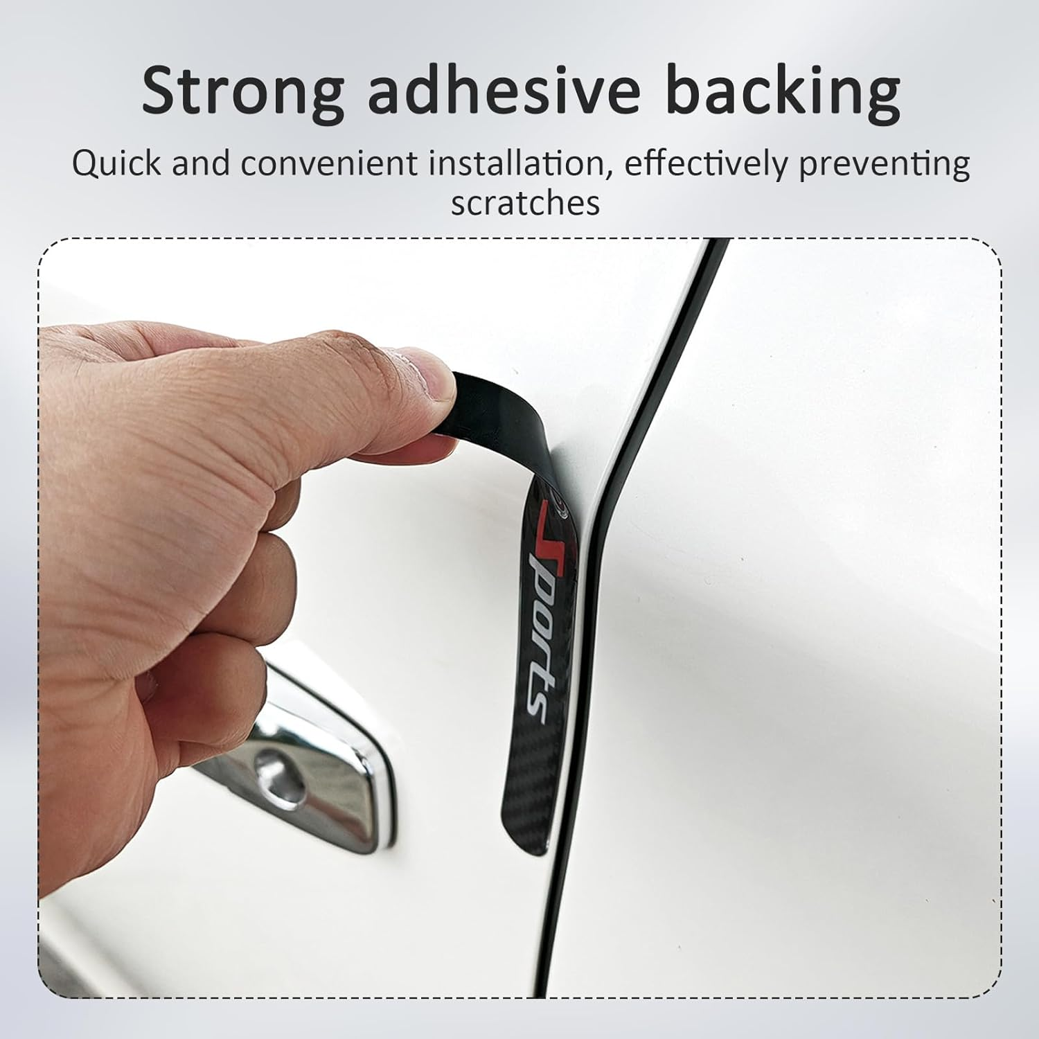 Car Door Handle Protector, 8 Pcs Door Protectors for Vehicles, Black, Door Handle Cup Protective Film for Most Vehicles (Bowl*4+Handle*4) image number 1