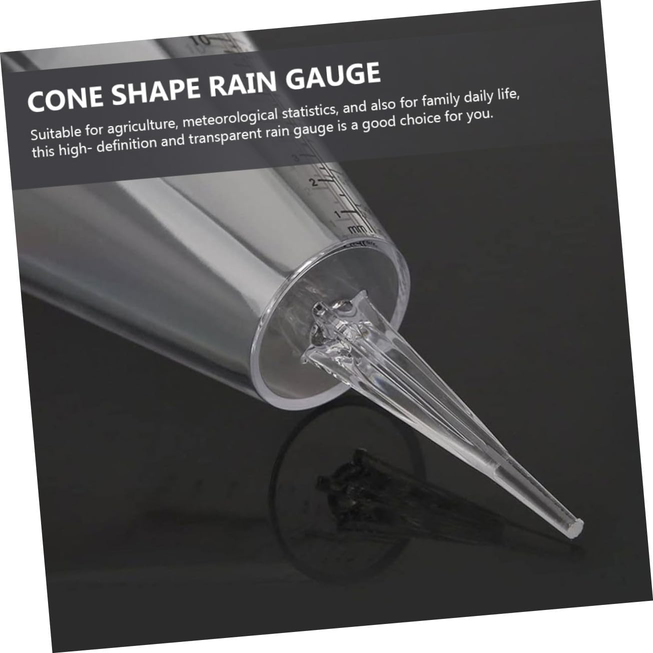 Homoyoyo 3Pcs Cone Shape Rain Gauge with Clear Graduated Measuring Cups for Garden Lawn Outdoor Use Plastic Rainfall image number 1