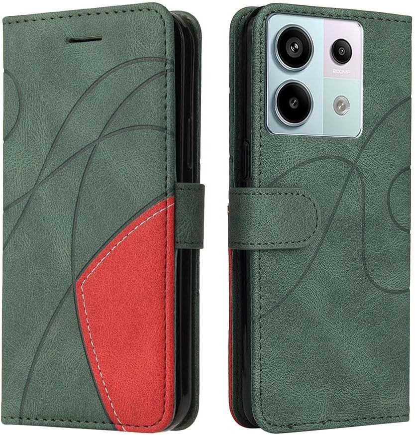 XINNI Protective Phone Case for Xiaomi 14T, PU/TPU Vintage Flip Leather Shockproof Cover Magnetic Book Style Wallet, Red