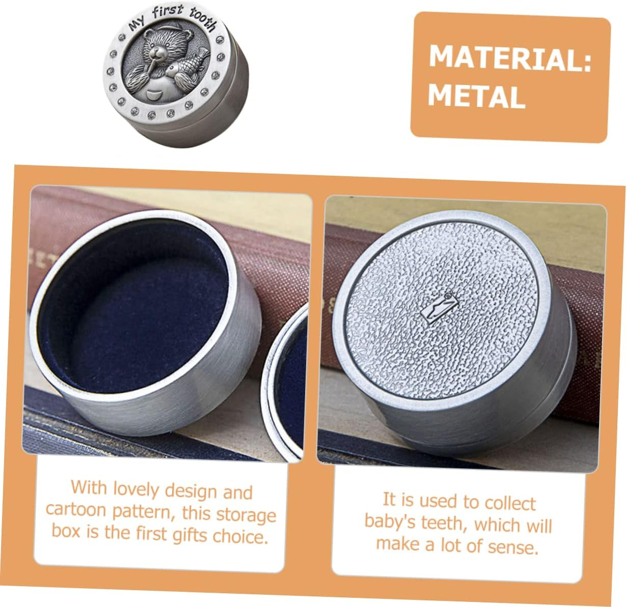 MUSISALY and Girls Tooth Box Deciduous Tooth Storage Organizer for Shower Keepsake Product image number 4