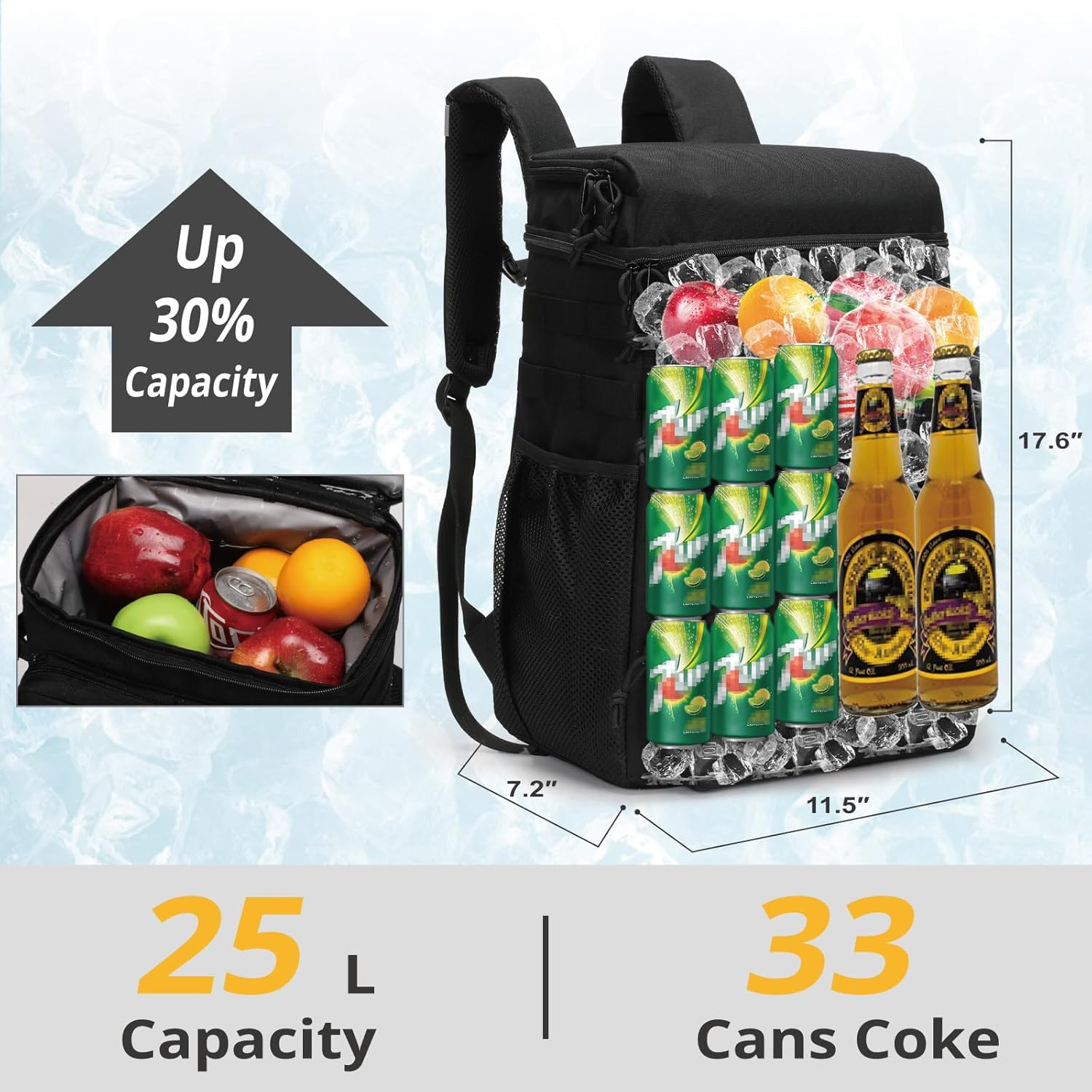 Tactical Backpack Cooler,Soft Lightweight Leakproof Cooler Backpack,Insulated Cooler Bag,Portable Soft Cooler Bag Waterproof for Beach, Travel, Camping, Picnic, Hiking