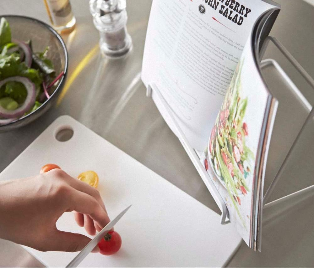 NOAEOU Cookbook Stand Holder for Kitchen Counter, Recipe Book Stand for Reading Hands Free (Black) image number 3
