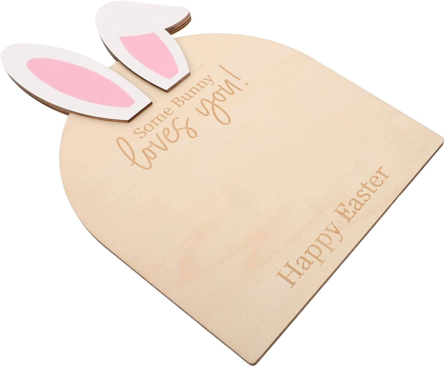 Yardwe Bunny Footprint Keepsake DIY Ornament Durable Wooden Frame for Newborn Hand and Footprint Plaque Decor for First Easter and Shower Memories