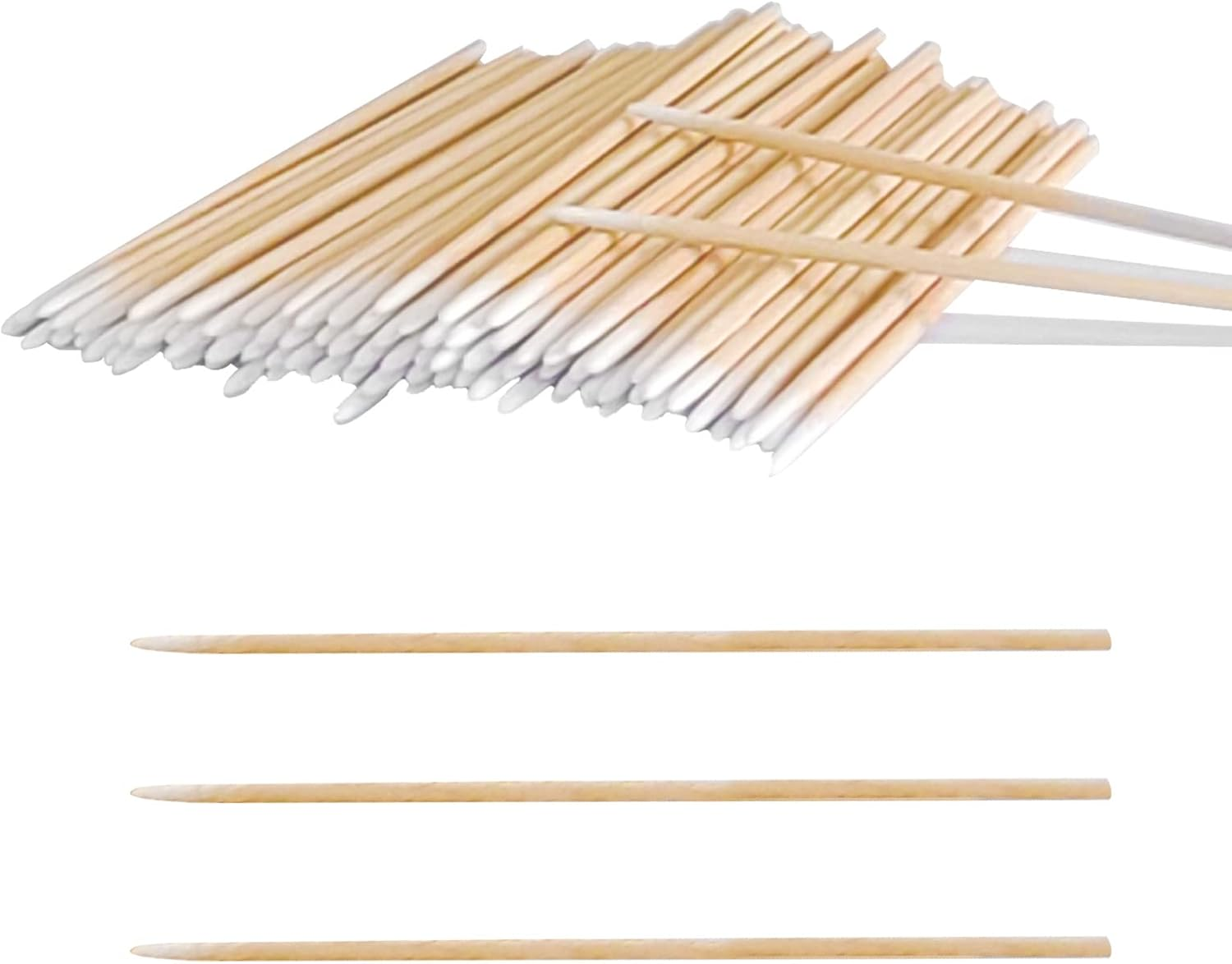 1300Pcs Microblading Cotton Swab,4 Inch Cotton Swabs Pointed Tip, Cotton Swabs with Wood Sticks, Cotton Tipped Applicator for Makeup,Cleaning and Tattoo Permanent Supplies image number 1