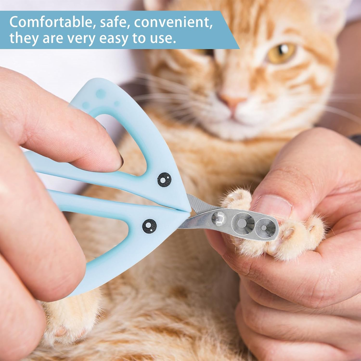 Cat Nail Scissors, Cat Nail Scissors, Cat Claw Cutter, Stainless Steel Double round Hole 2 & 4 Mm Professional Cat Claw Cutter, Nail Scissors Cat, Cat Nail Clipper for Small Animals Puppy Cat (Blue) image number 1
