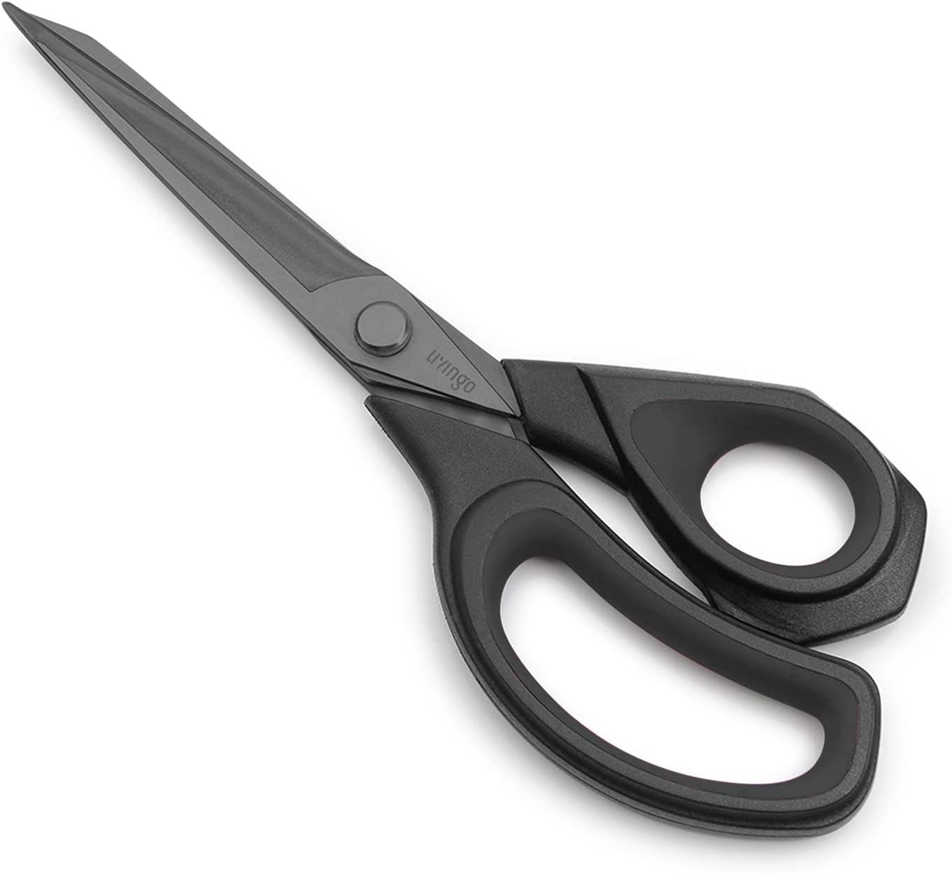 LIVINGO 9.5&rdquo; Sharp Fabric Scissors, All Purpose Heavy Duty Titanium Coated Premium Forged Stainless Steel Tailor Dressmaking Sewing Shears Comfort for Cutting Leather, Crafting Home Office Use, Black