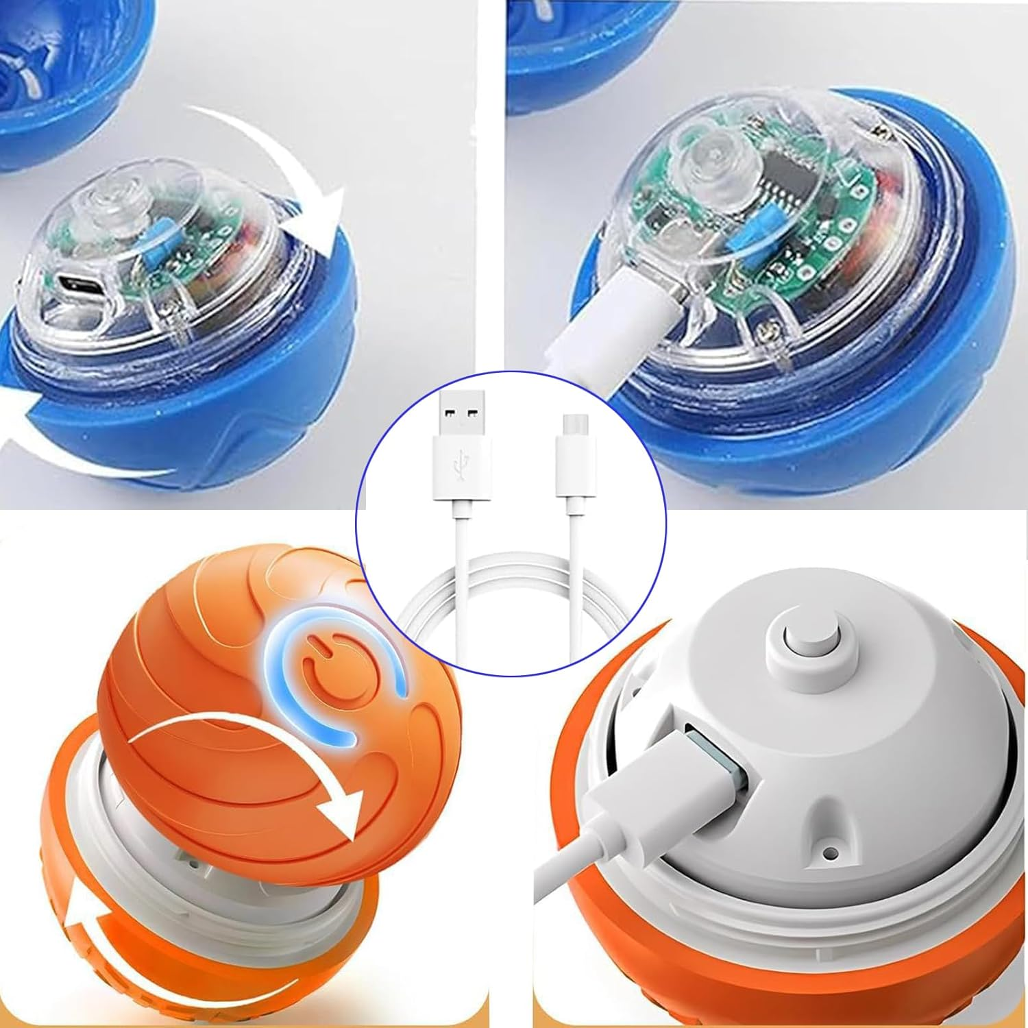 Velmoriah Smart Jumping Ball for Dogs, 2025 New Upgraded Dog Bouncing Ball, Interactive Dog Toys with Motion Chew-Resistant Design for Dogs & Cat (2PCS Orange & Blue) image number 5