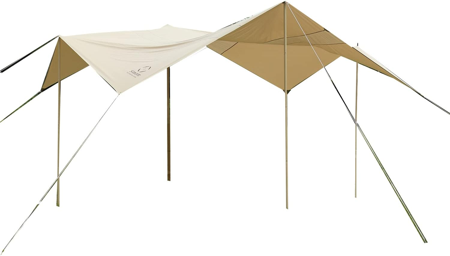 S'More Tarppi Square-500 Tarp Tent, Tarp Tent with Storage Bag, Poly Cotton, 15.7 X 198.7 Inches (400 X 500 Cm), Beige image number 6