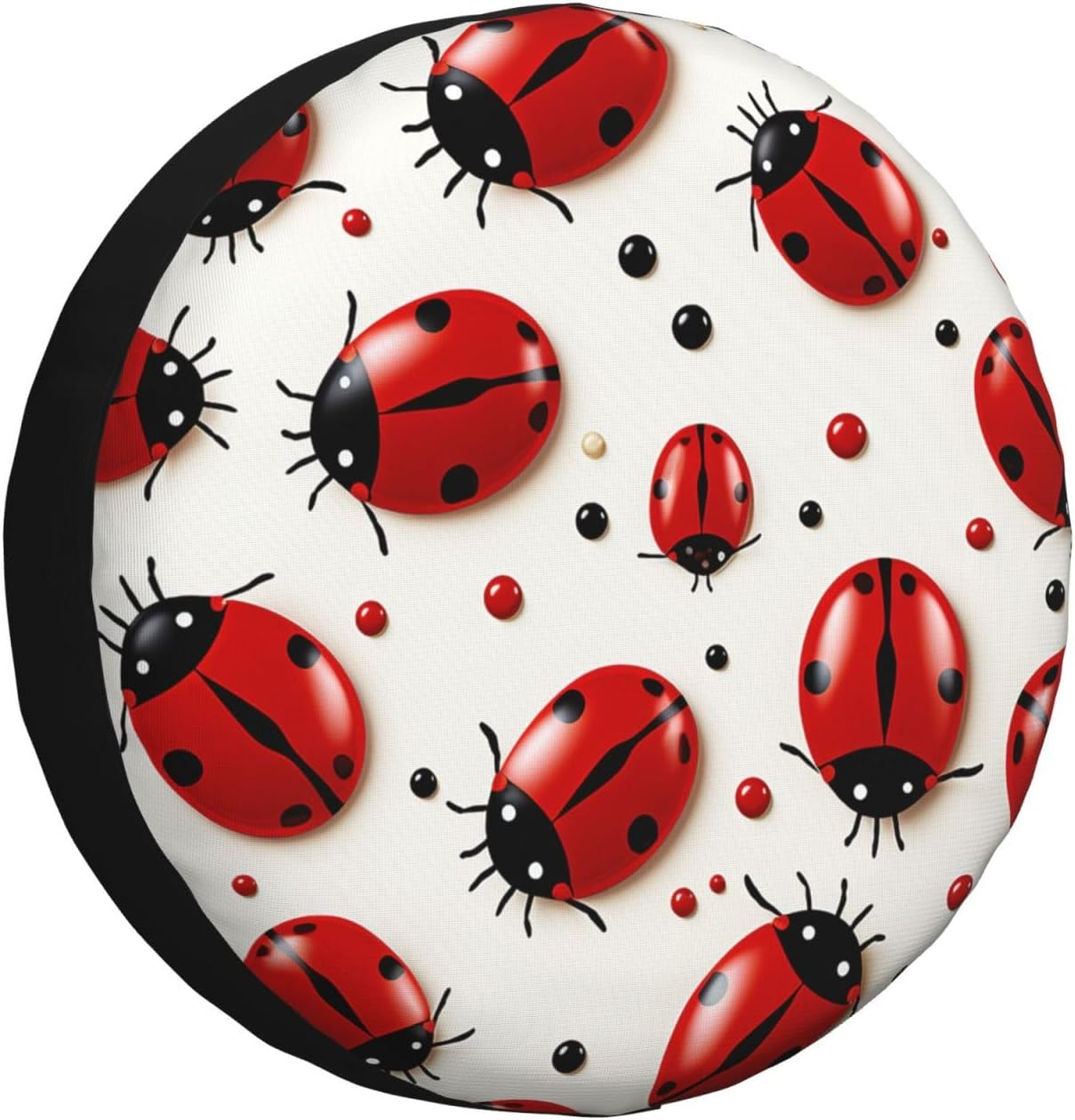 Red Ladybug Spare Tire Cover Weatherproof Automotive Wheel Cover Waterproof Dust-Proof Tire Protectors Travel Trailer Camper Tire Covers Universal 16 Inch image number 3
