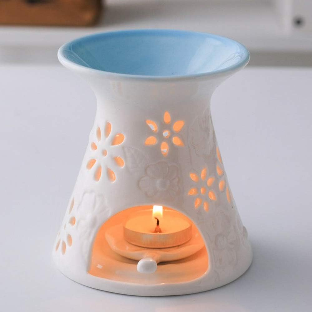 Sculpture Statue Antiques Collectables，Ceramic Tea Light Holder, Aromatherapy Essential Oil Burner, Wax Warmer Great Decoration for Living Room, Balcony, Patio, Porch and Garden,E (Color : C) image number 4