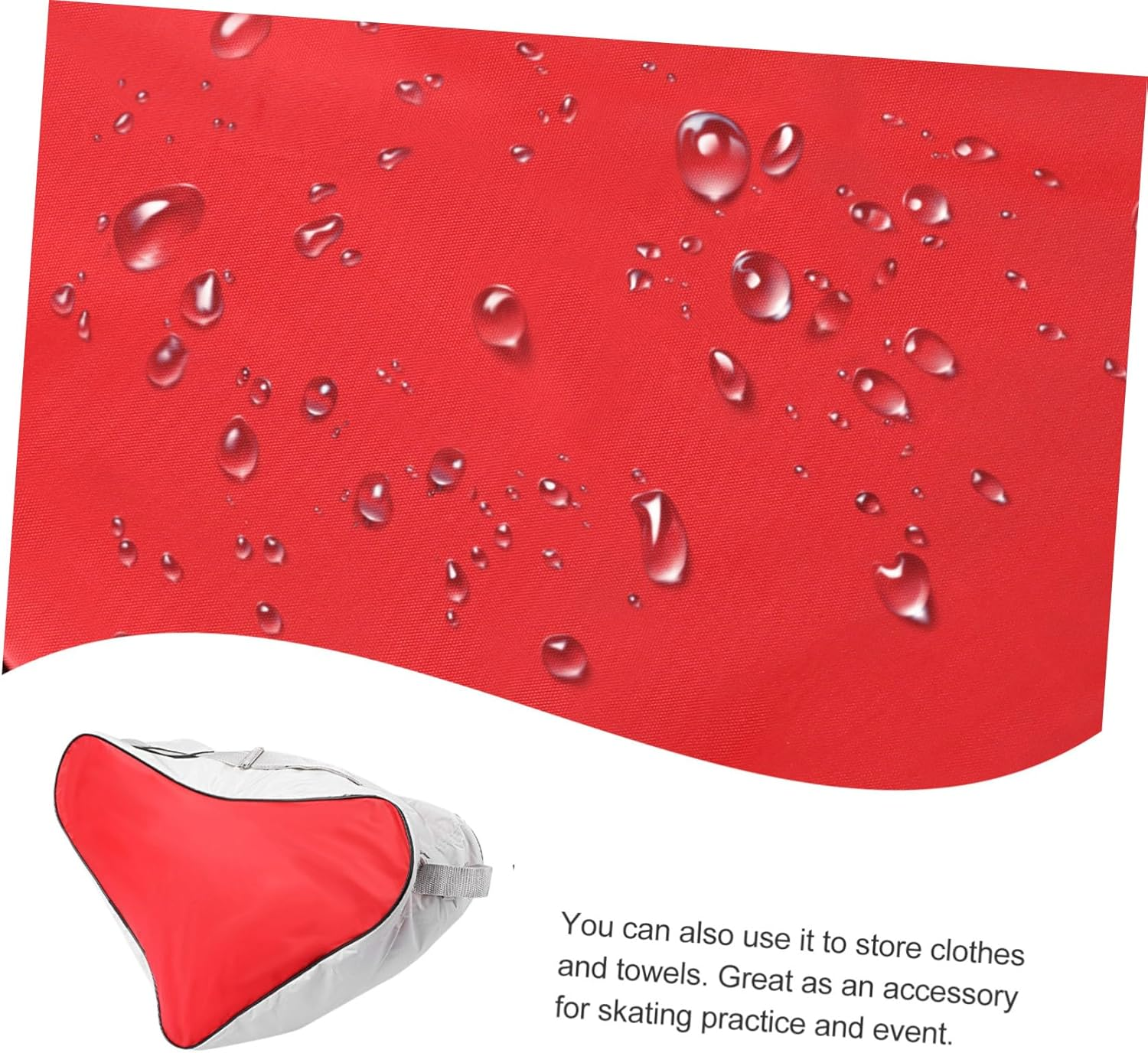 JUMPLAWN High-Capacity Red Mesh Tote Bag for Ice Skating and Roller Skates Shoulder Bag with Heavy Duty Handles Easy to Clean Storage for Sports Gear and Accessories image number 5