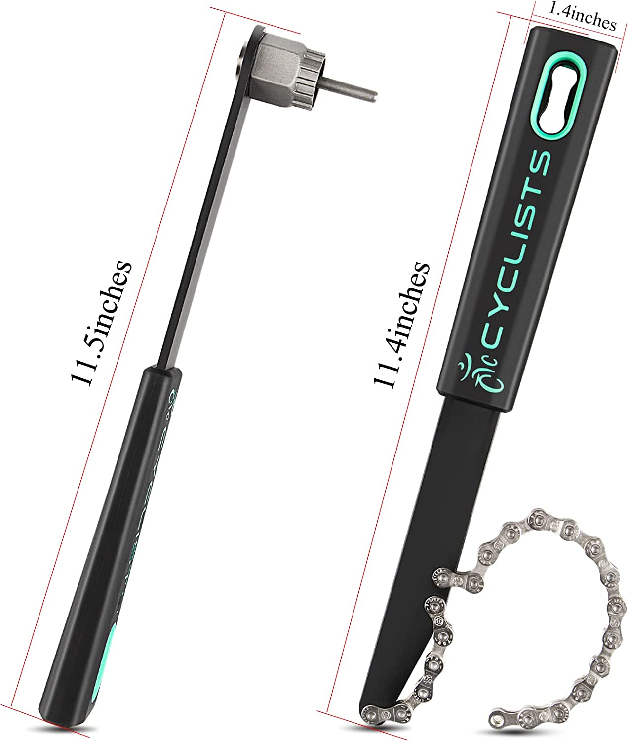 Cyclists Cassette Removal Tool Sets - Chain Whip & Lock Ring Tool for Shimano HG Cassette/Freewheel Install Removal MTB Road Bike 7 8 9 10 11 Speed image number 3