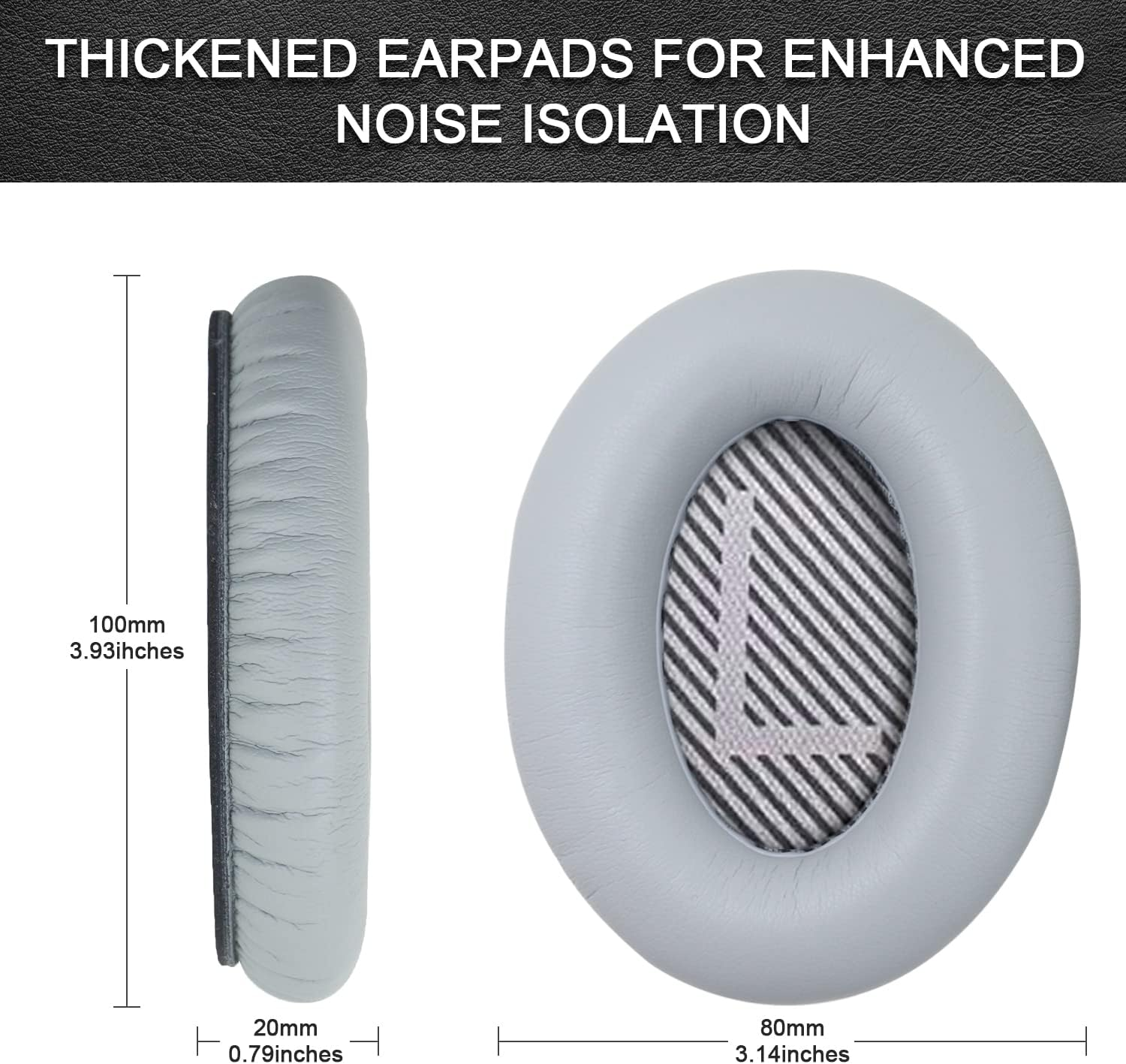 Replacement Earpads Cushions for Bose Quietcomfort 35/Quiet Comfort 35 II (QC 35/QC35 Ii), Headphone Ear Covers, High Density Memory Cotton, Soft Leather, Adaptive Noise Isolation Headphones Pads.