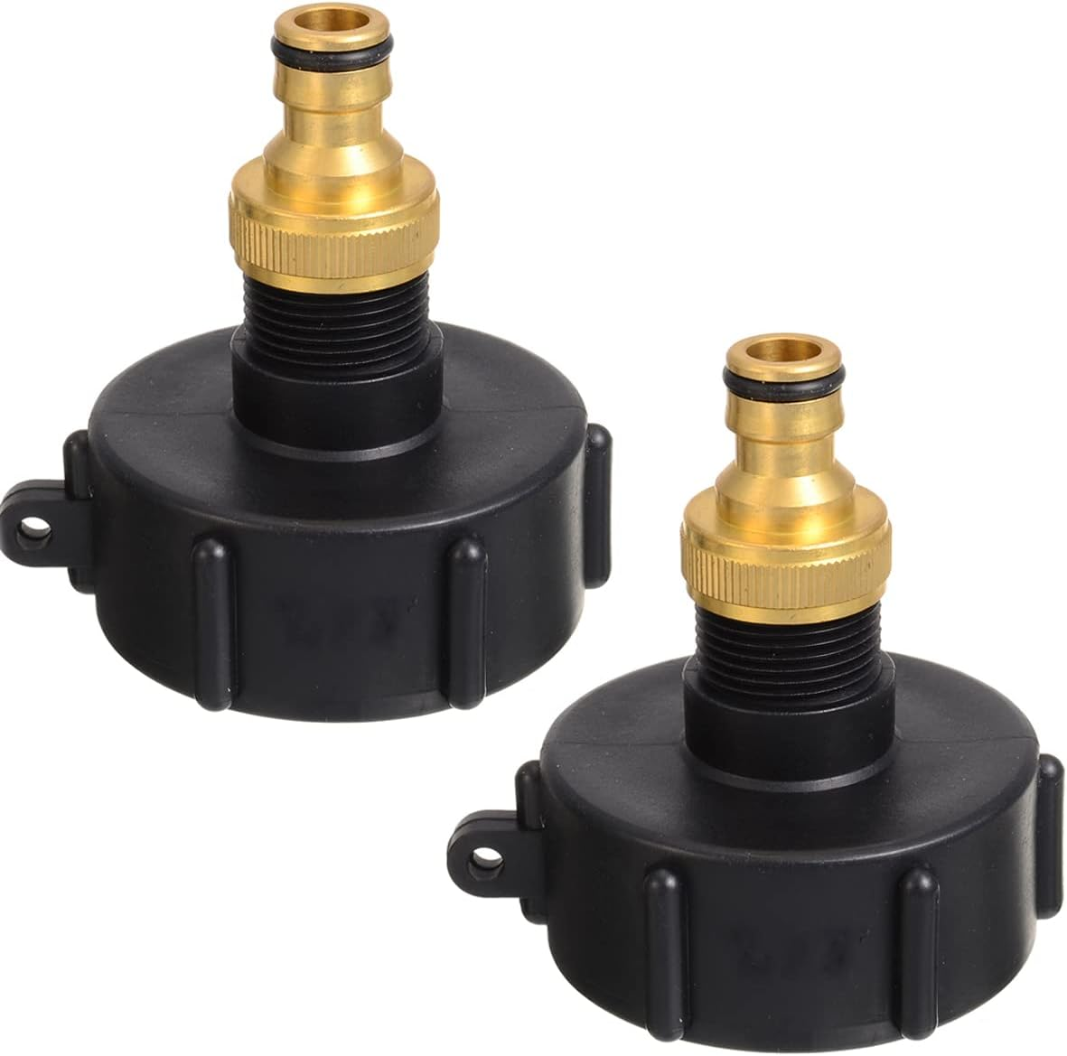 2 Pack IBC Tank Adapter, Pipe Tap Cap Joint S60X6 Coarse Threaded Water Containers Fitting Kits for IBC Ton Valve