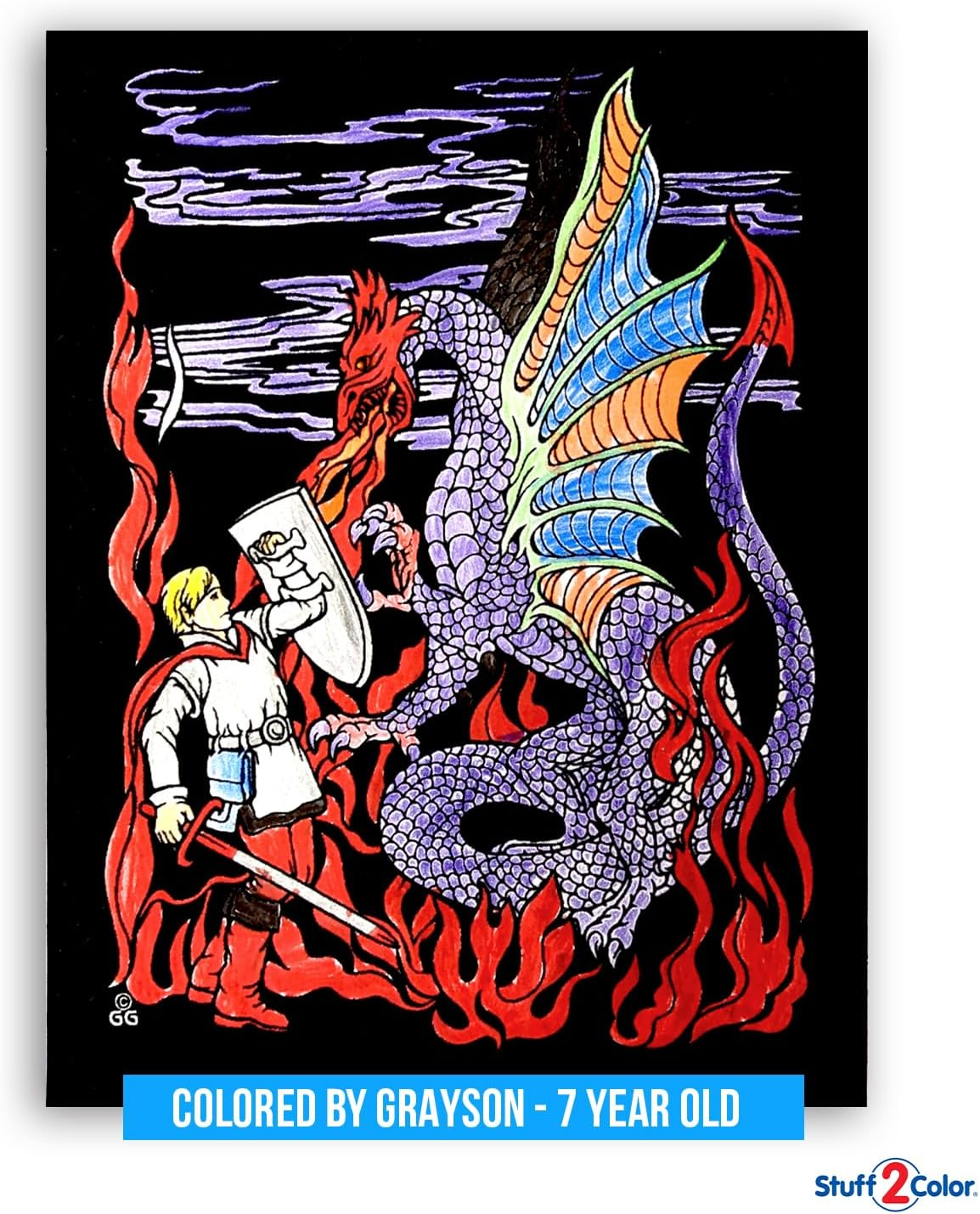 Stuff2Color Super Pack of 18 Fuzzy Velvet Coloring Posters (Creative Edition)(8 X 10) image number 2