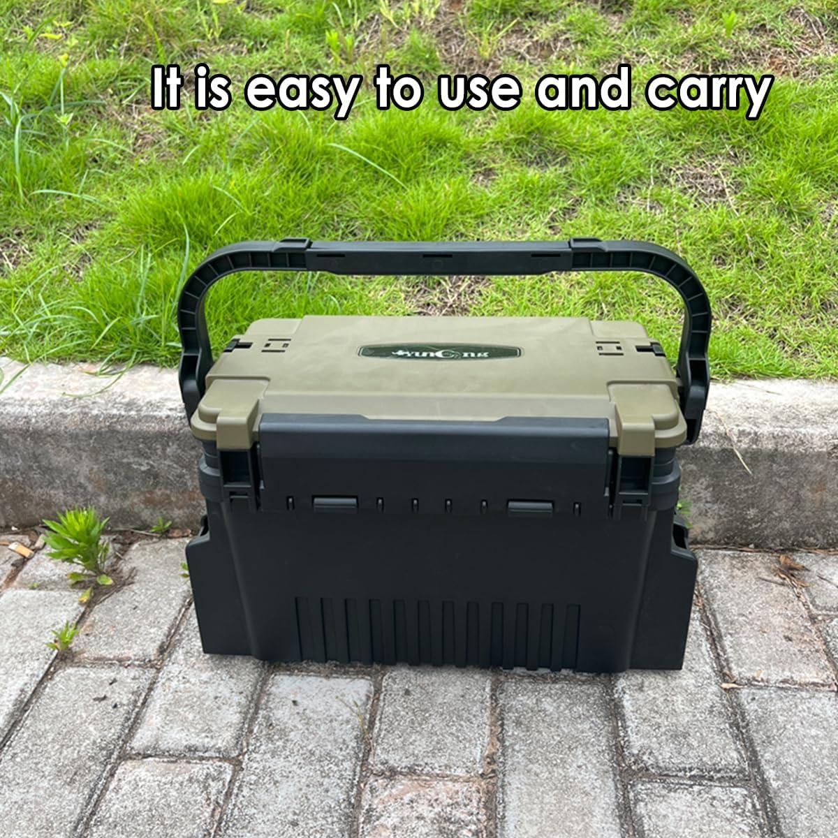 AIMALL Multifunctional Fishing Tackle Box &ndash; Large-Capacity Portable Gear Storage Case with 14 Compartments & Spacious Lower Section, Durable Impact-Resistant Plastic, 12.2In X 9In X 12.2In image number 1