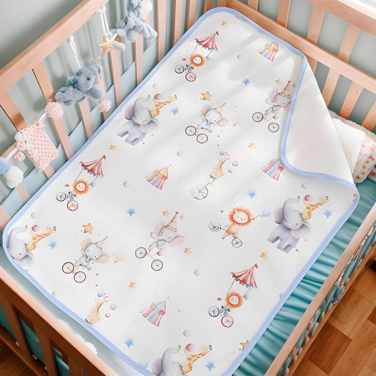 Waterproof Crib Mattress Protector, Crib Mattress Protector, Soft Breathable Bassinet Pee Liner Sheet for Overnight Protection Bedwetting Solution Potty Training Nursery Setup image number 5