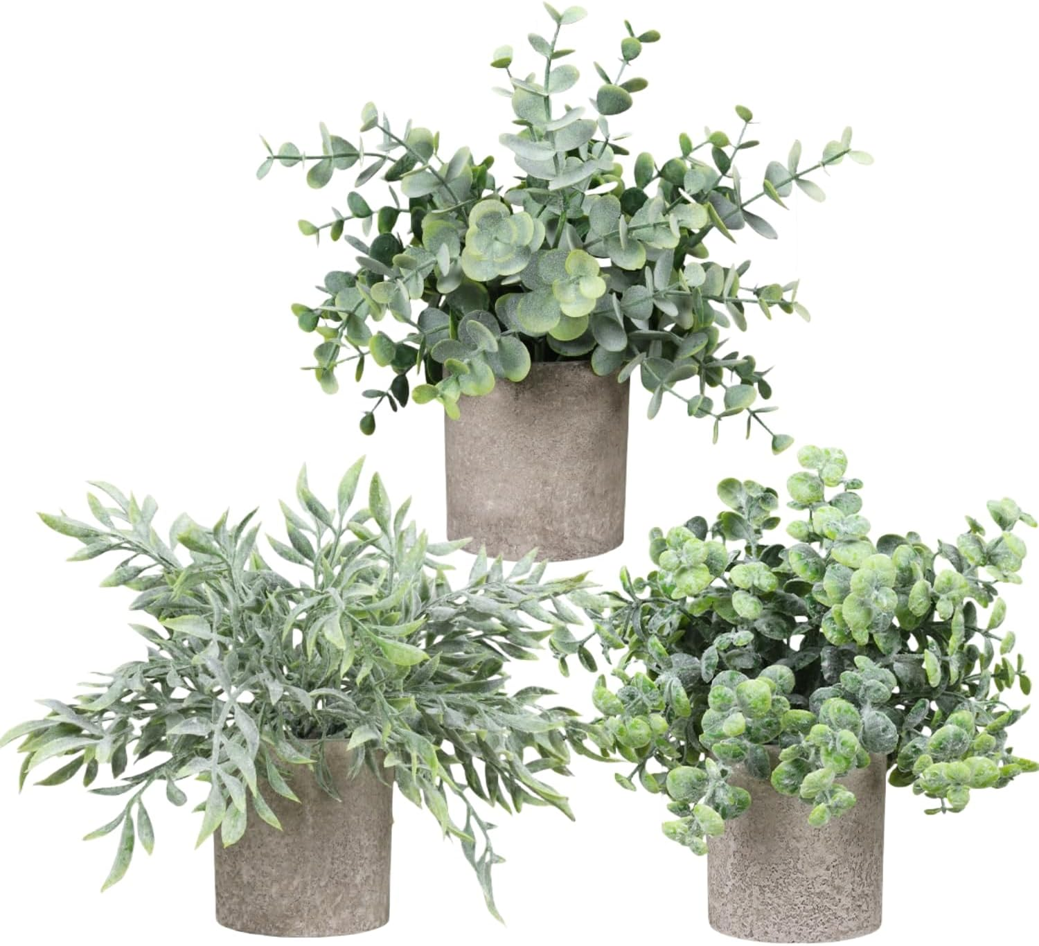 Mini Potted Artificial Plants, Eucalyptus, Nandina, Dalbergia, 21-23 Cm Tall, Indoor Greenery, Tabletop D&eacute;cor Centrepiece