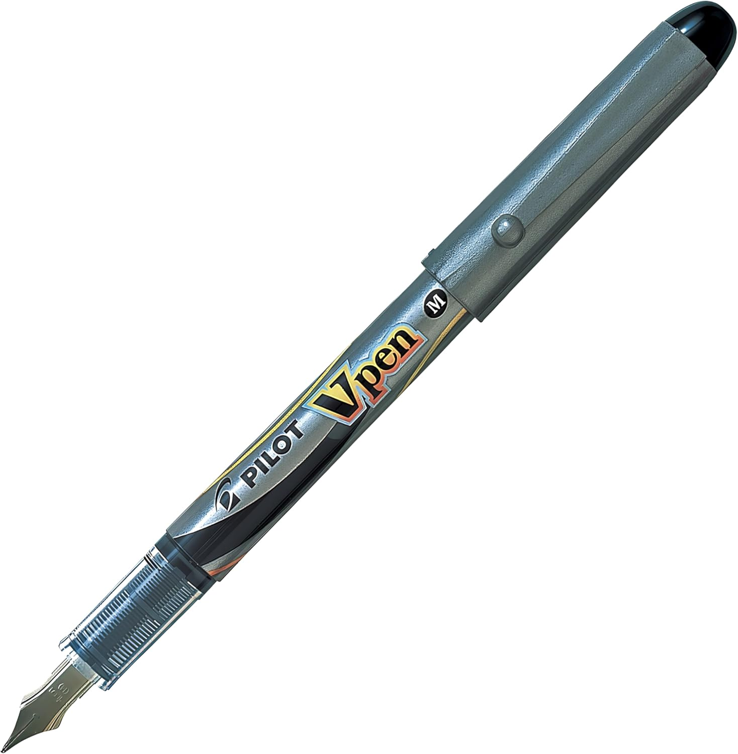 Pilot Vpen Silver Barrel Disposable Fountain Pen, Blue image number 2