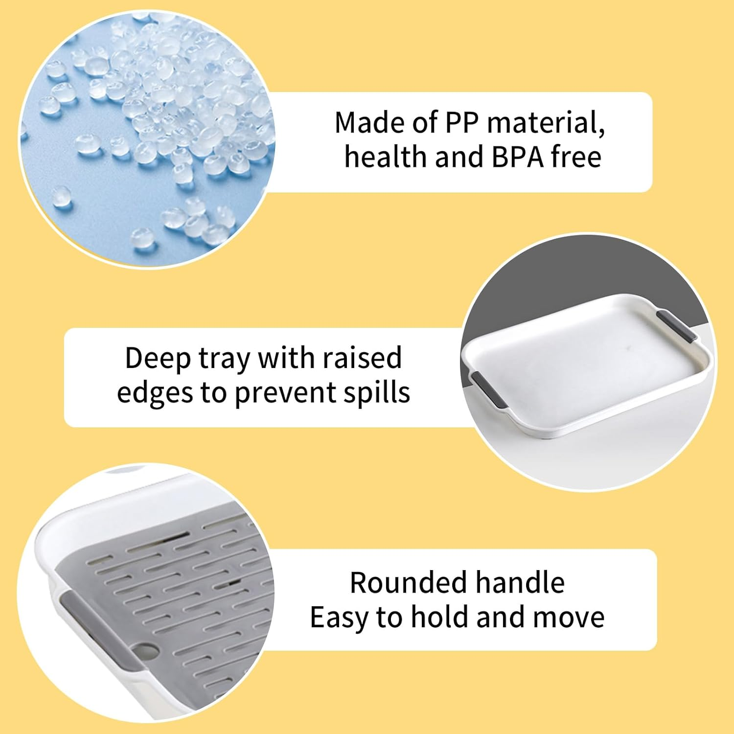 Rabbit Litter Box Pet Toilet Tray Plastic Waste Pan Easy to Clean Reusable Small Animal Potty for Bunny Guinea Pig Chinchilla Hamster Indoor Cage Training Use(White,Small) image number 3