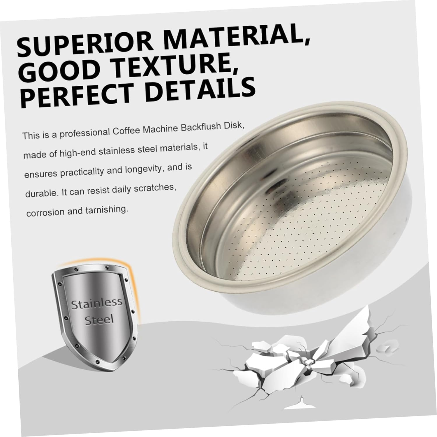 COHEALI Double Stainless Steel Coffee Machine Filter Cup Reusable Espresso Strainer Basket for Home Coffee Bar Easy to Install and Wash Replacement Part image number 1