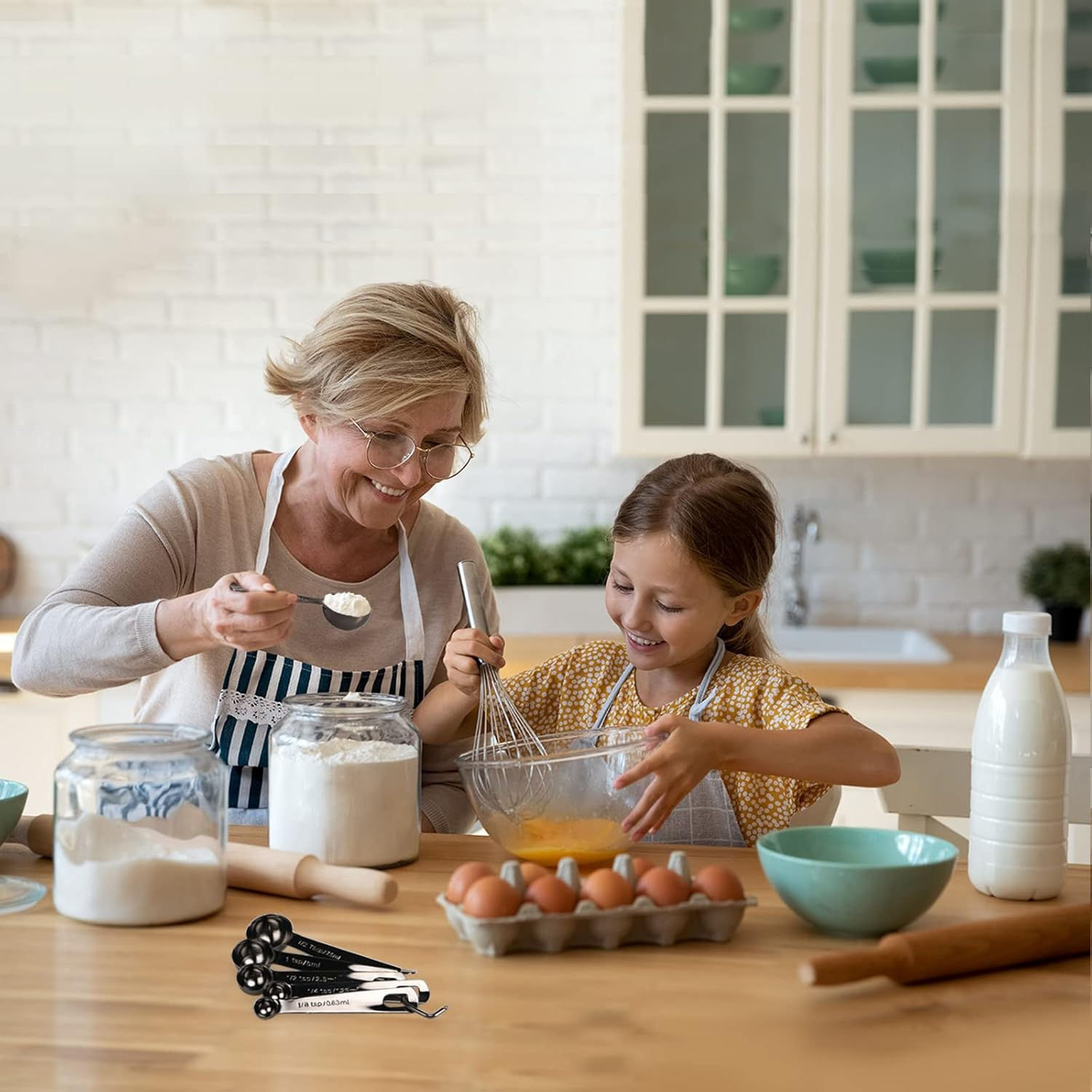 Black Measuring Spoons, Heavy Duty 18/8 Stainless Steel Metal Measuring Spoons Set of 6, Black Plated Spoon for Dry or Liquid Ingredients for Cooking Baking, Tablespoon Teaspoon Measuring Spoon Spice image number 6