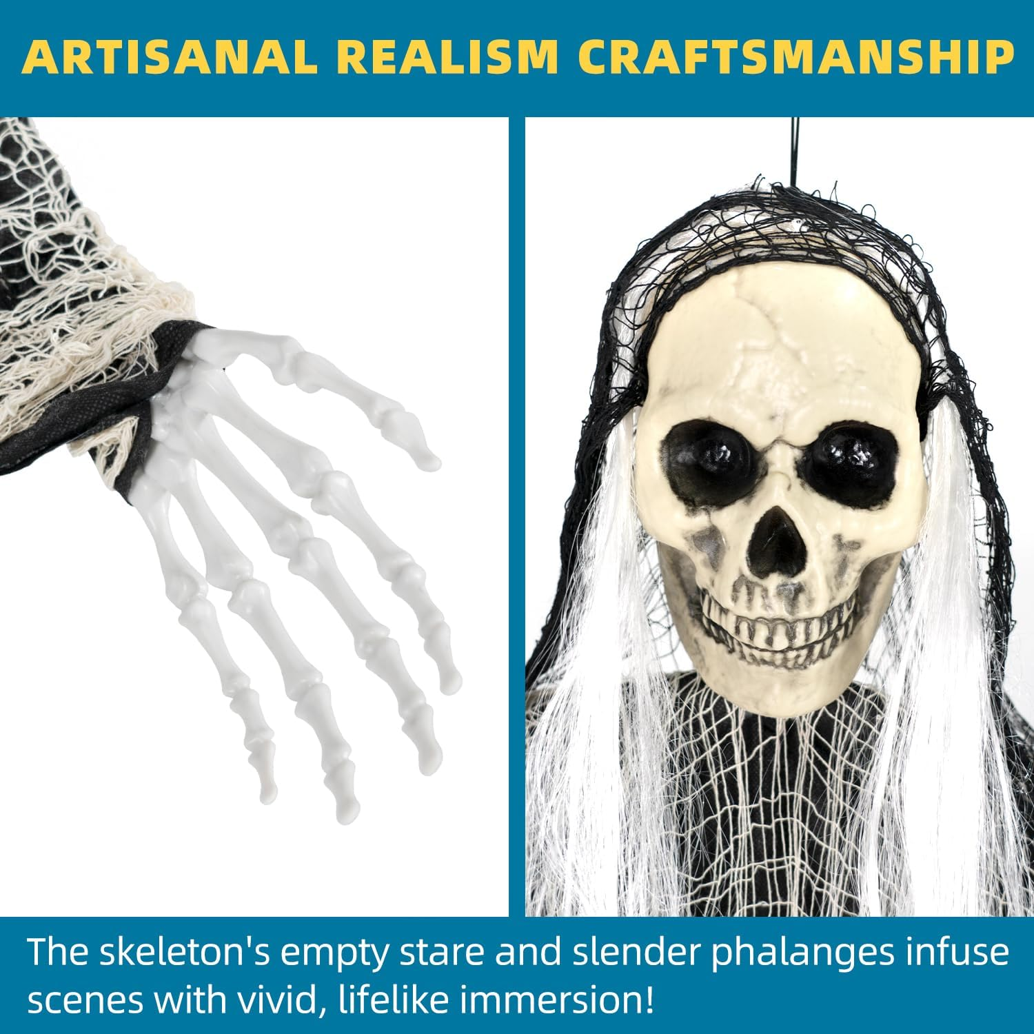 3PCS Halloween Skeleton Ghosts Decorations，Hanging Grim Reapers, Decorations Halloween Decorations Outdoor, Halloween Decorations，Horrible Halloween Decoration image number 1