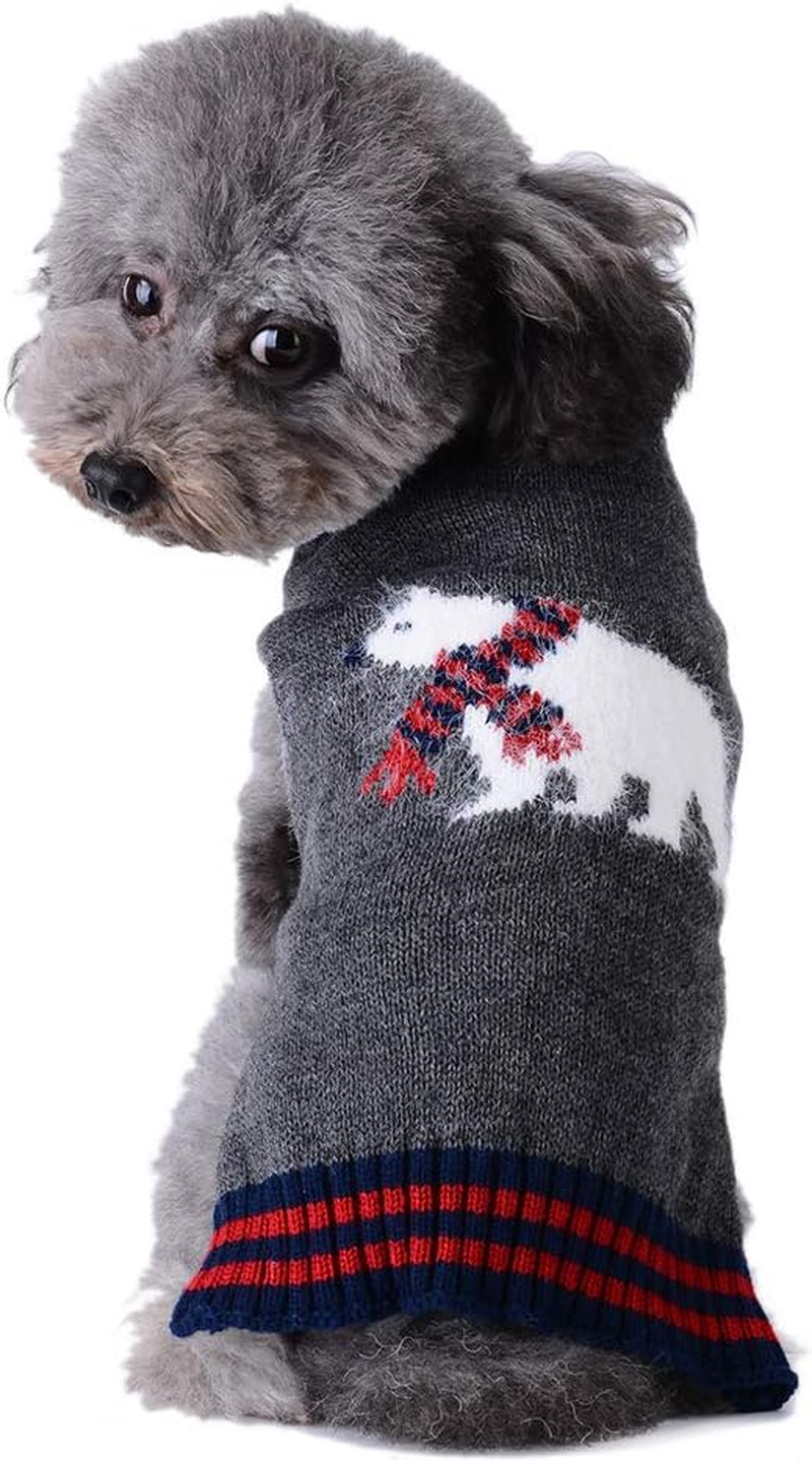 PETCARE Cartoon Pattern Dog Cat Ugly Christmas Sweater Puppy Pet Xmas Jumper Warm Clothes for Small Medium Large Winter Cold Weather (X-Small, Grizzly Bear)