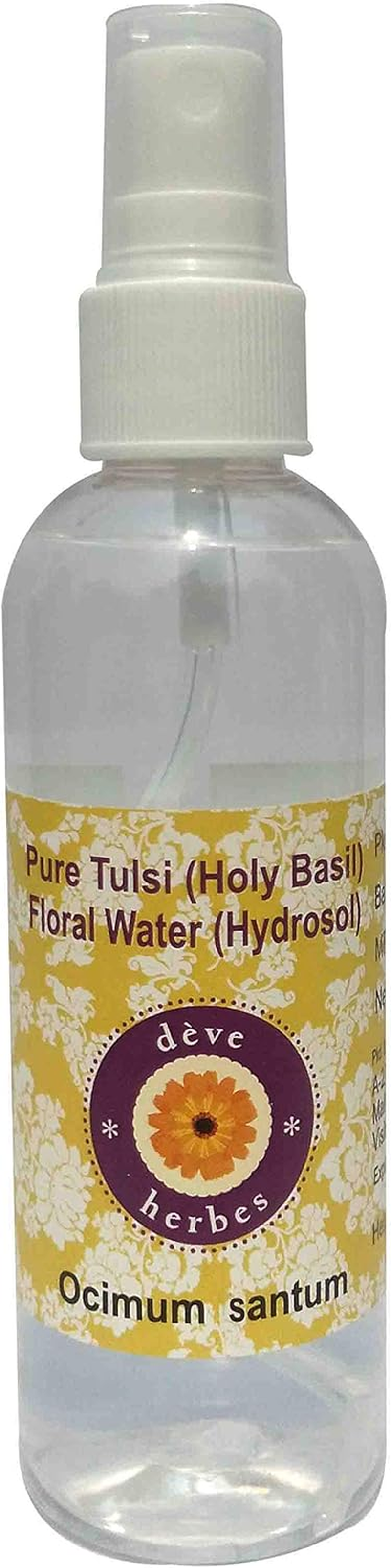 Deve Herbes Pure Holy Basil (Tulsi) Floral Water (Hydrosol) (Ocimum Santum) 100% Natural Therapeutic Grade 100Ml (3.38Oz) image number 3