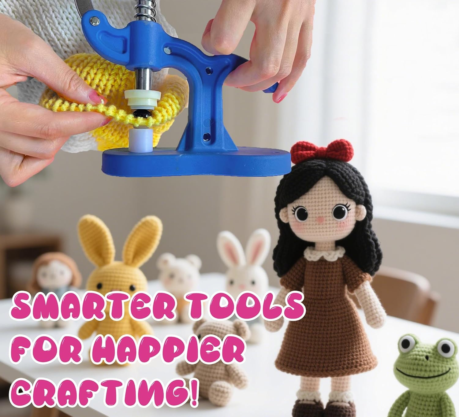 GEOCCI Safety Eye Tool Large Size Safety Eye Install Tool for Amigurumi Crochet & Stuffed 5-45Mm Animal Eyes Making Supplies Tool It Is More Helpful for Large Special Safety Eyes（1Pcs） image number 6