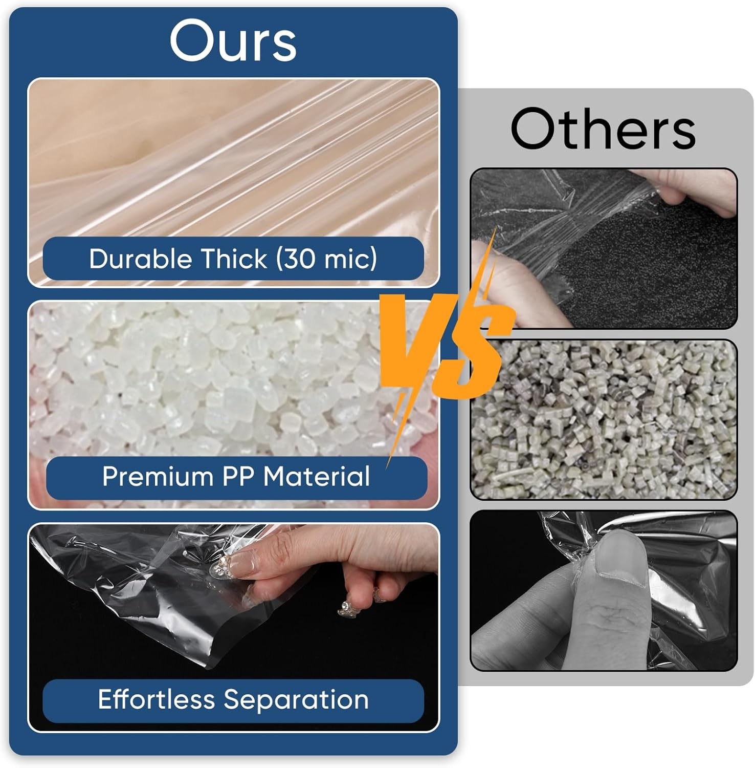 Smilelucky 50 Pack 60X140Cm Garment Bags for Hanging Clothes, Thick Clear Plastic Dry Cleaning Covers for Closet Storage & Travel