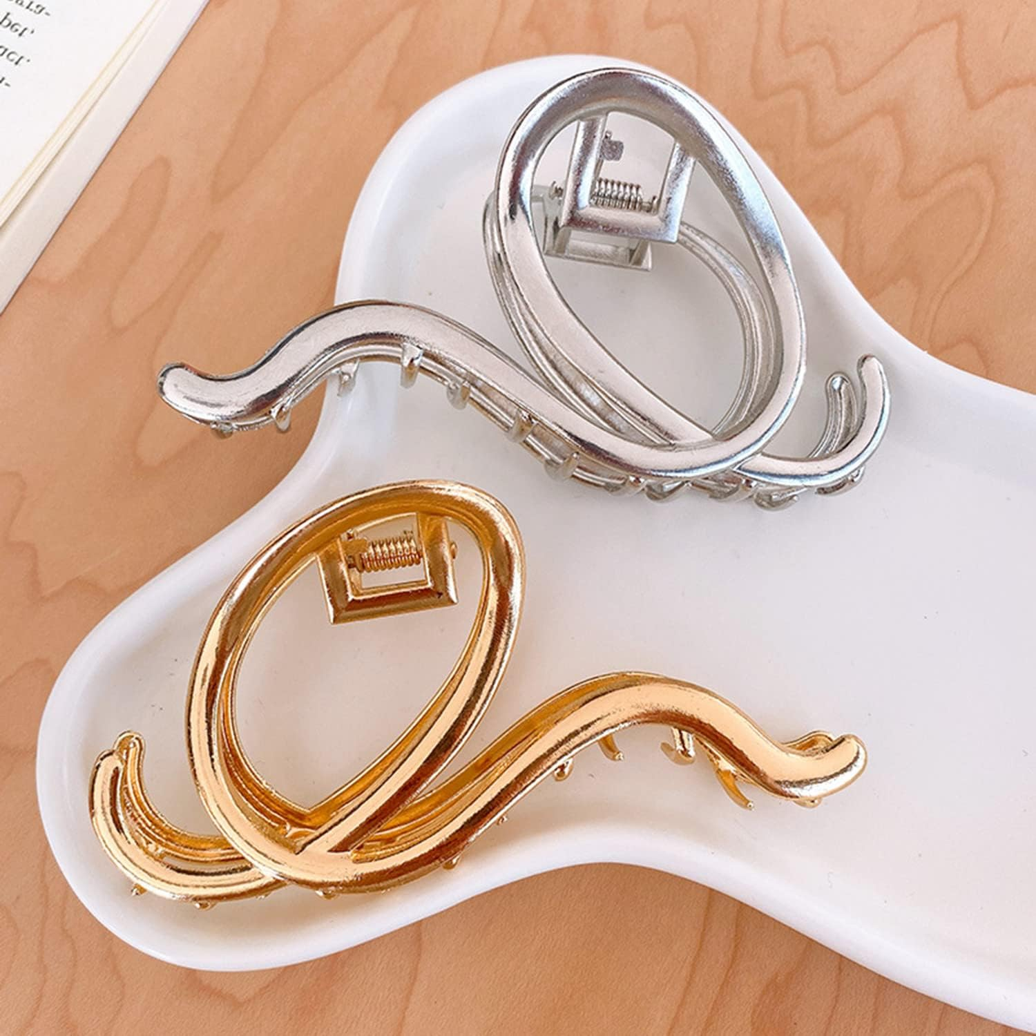 Kettion Pack of 2 Hair Clips, Large Metal Hair Clips for Thick and Thin Hair, Strong Hold, Hair Accessories for Women and Girls image number 2