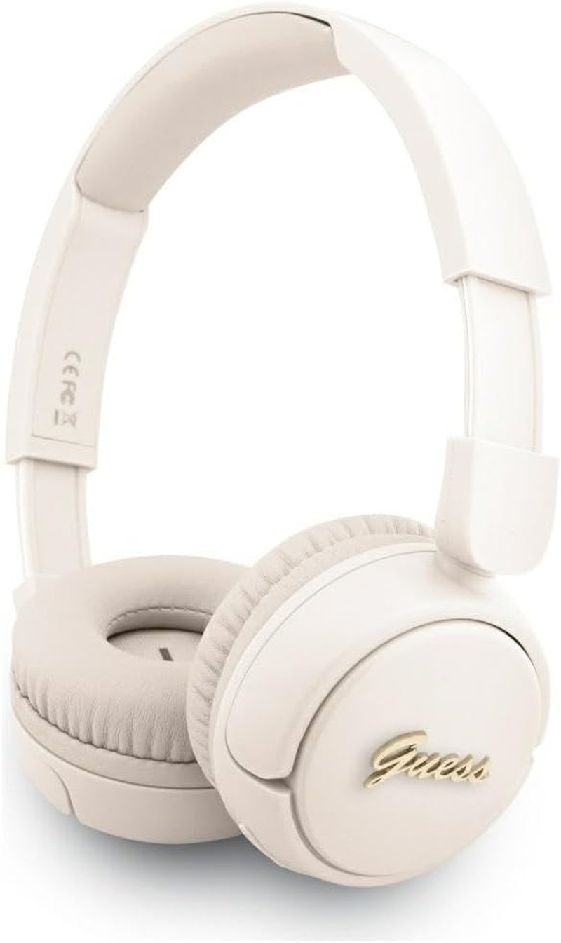 CG MOBILE Guess Bluetooth 5.3 Headphones with Metal Logo (Beige)