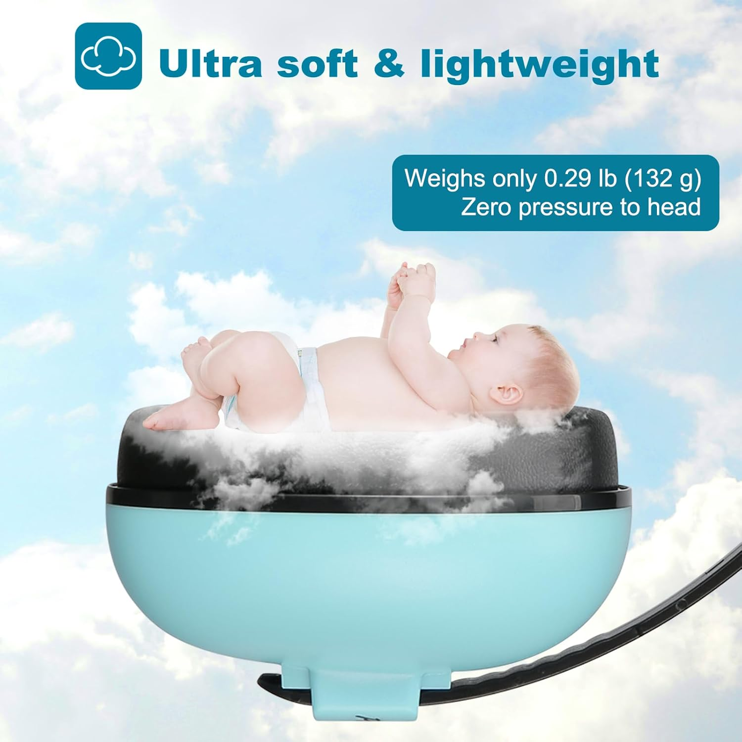 Procase Baby Ear Muffs (Aged 0-3 Years), Noise Cancelling Headphone for Infant Newborn Toddler, Soft Hearing Protection Earmuffs for Babies Sleep Travel -Skyblue - Blue image number 3