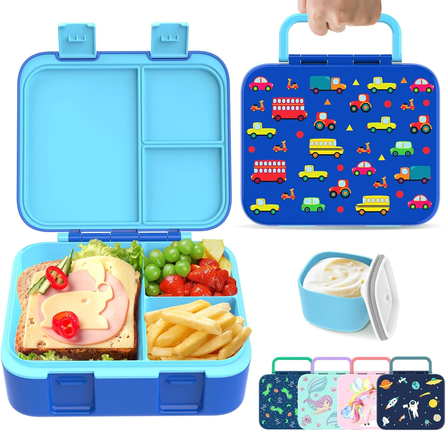 Hombrima Kids Lunch Box, Bento Boxes Food Storage Container with Multi-Compartments for Boys Girls Children Toddler Adult Work School