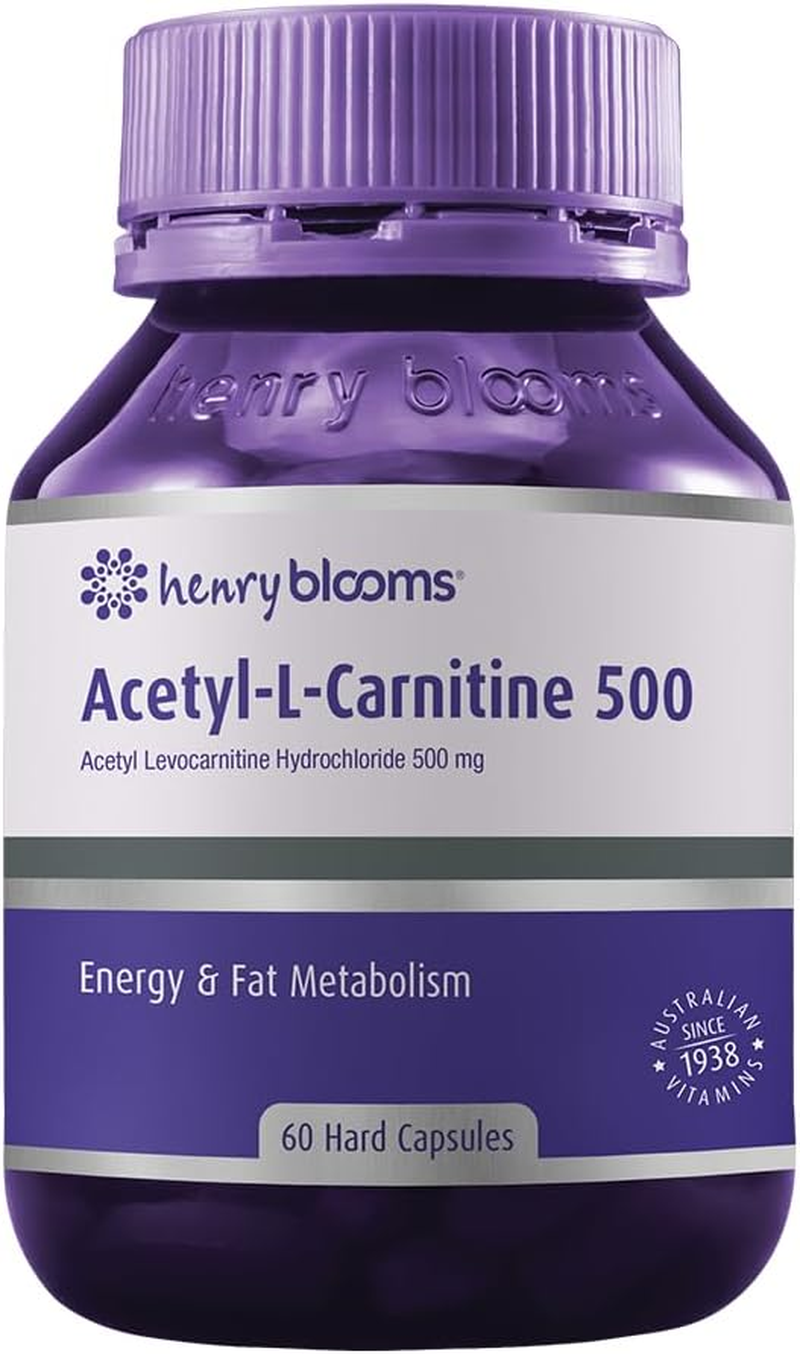 Henry Blooms 500Mg Acetyl L-Carnitine Fat Metabolism 60 Vegetarian Capsules