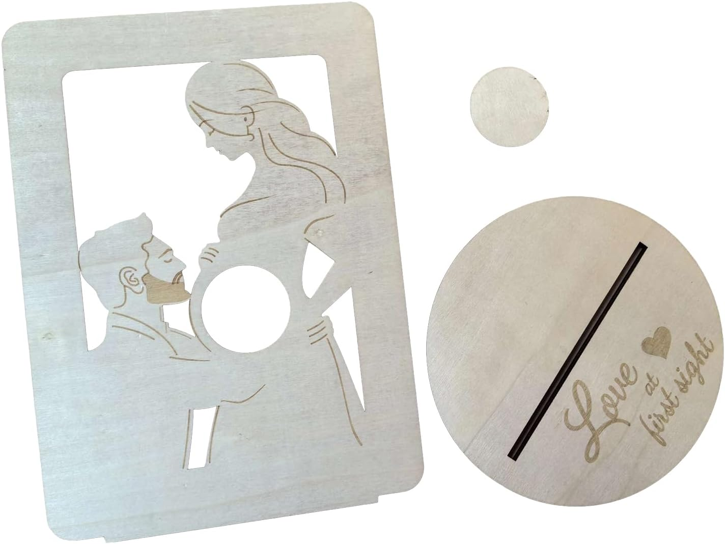 Pregnancy Announcement Frame - Pregnancy Keepsake Frame | Heart-Shaped Sonogram Display with Weeks Countdown, Wooden Ultrasound Picture Frame for Gender Reveal Party and Baby Announcements image number 3