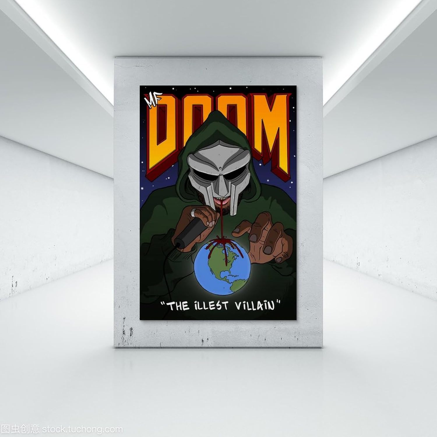 Rapper Mf Doom Poster Poster Canvas Painting Wall Art Picture Home Decor Print for Bedroom Living Room Dorm Study Bar Office 12X18Inch(30X45Cm)