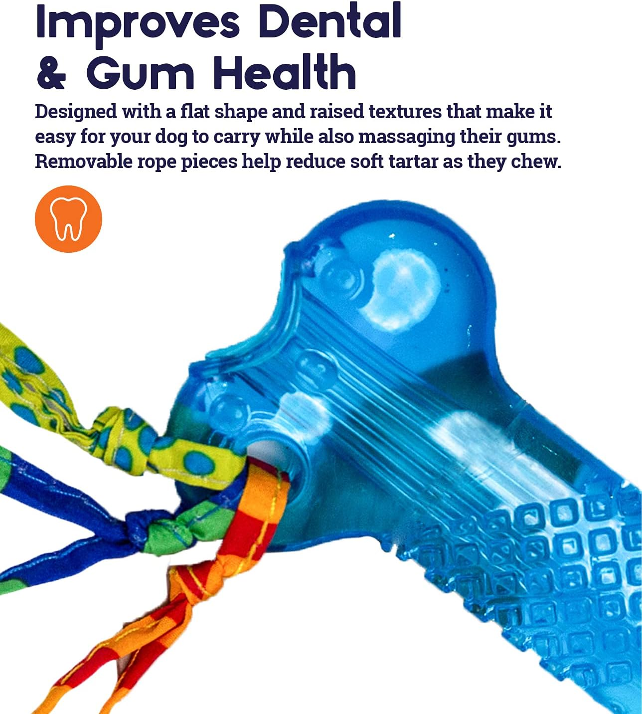 Petstages Orka Mini Bone Royal Blue Dog Chew Toy image number 2