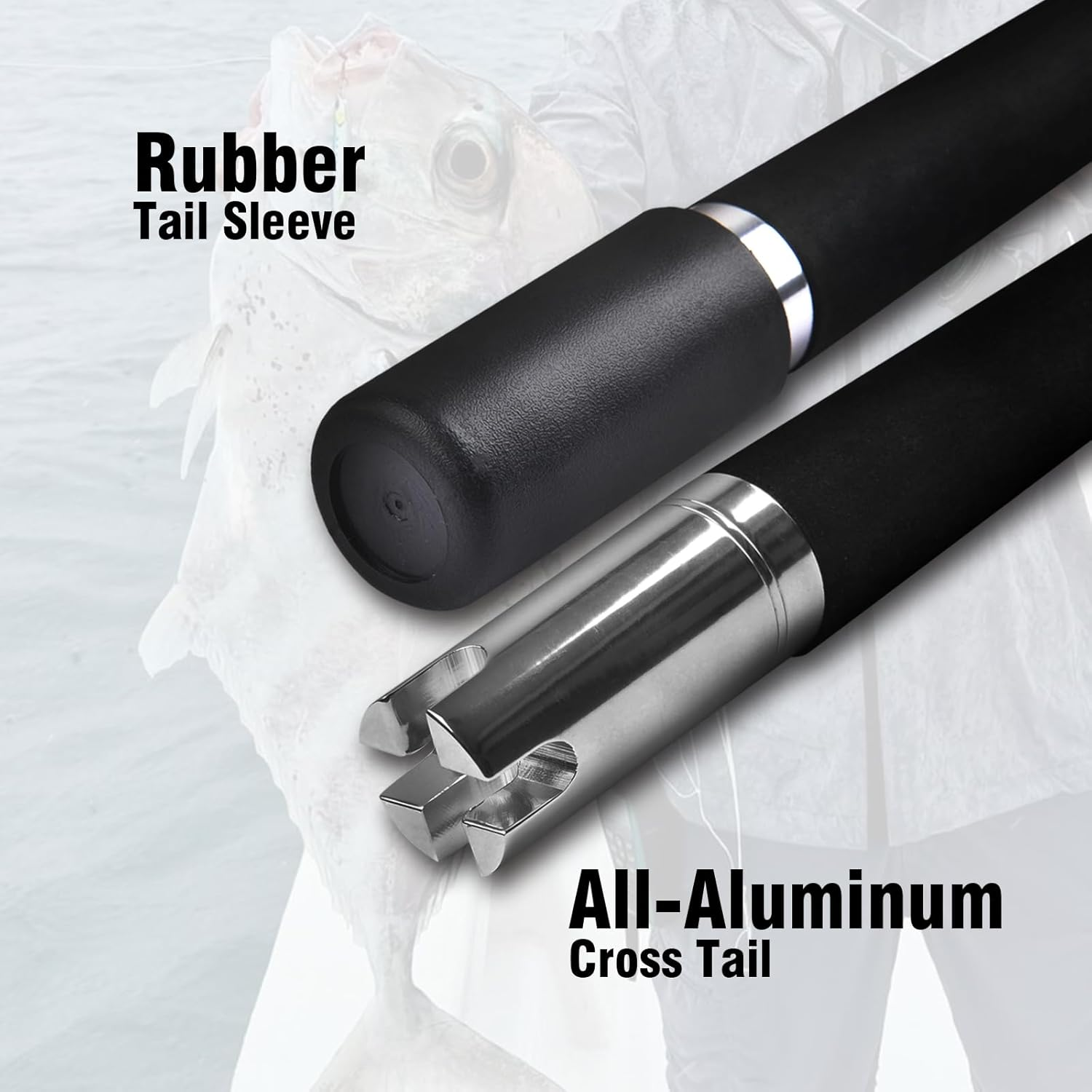 Fiblink 3-Piece Heavy Spinning Fishing Rods Portable Graphite Spin Rod (30-50-Pound Test) - 7-Feet image number 6